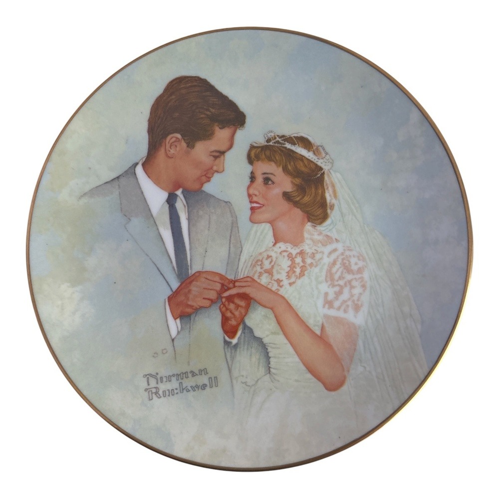 Norman Rockwell Bride and Groom Plate American Family Series 1979 Fairmont China